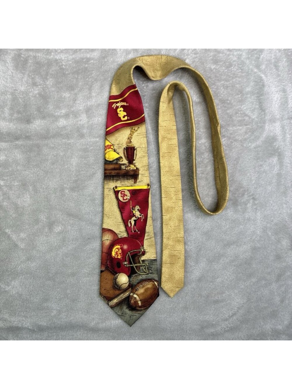 USC Trojans Tie Eagles Wings Silk NCAA Football Baseball Basketball 57.5x4 Neck